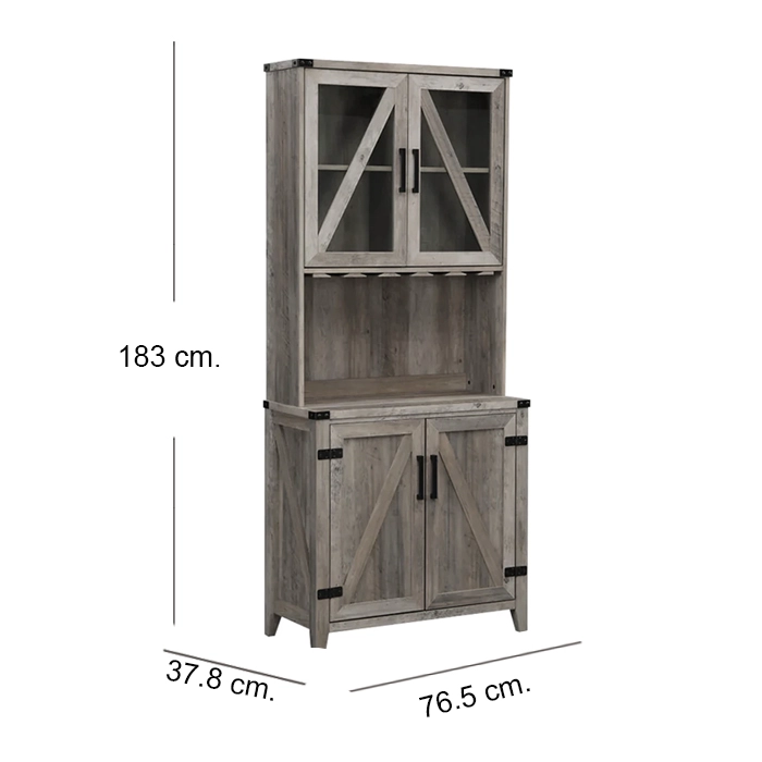 VITRINA 4 PUERTAS GREY WASH - 2