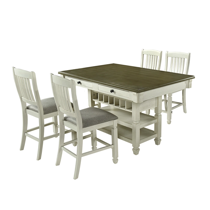 JUEGO DE COMEDOR TIPO ISLA 4 TABURETES VERMONT - 2