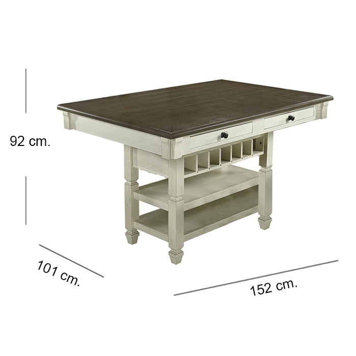JUEGO DE COMEDOR TIPO ISLA 4 TABURETES VERMONT - 5
