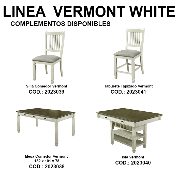 JUEGO DE COMEDOR TIPO ISLA 4 TABURETES VERMONT - 7