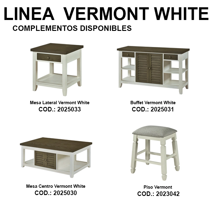 JUEGO DE COMEDOR TIPO ISLA 4 TABURETES VERMONT - 8