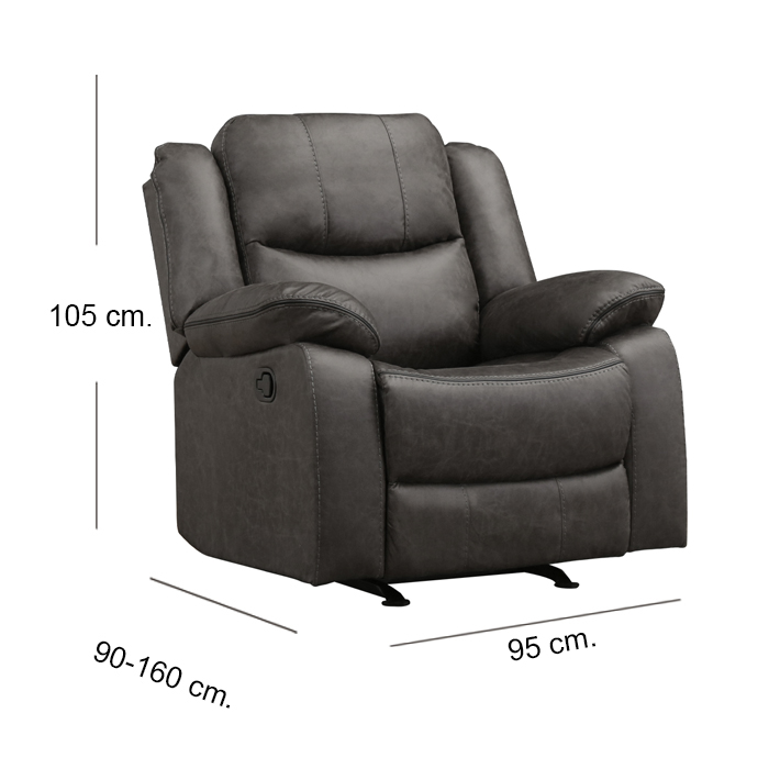 BERGERE RECLINABLE MECEDORA SMOKE - 3