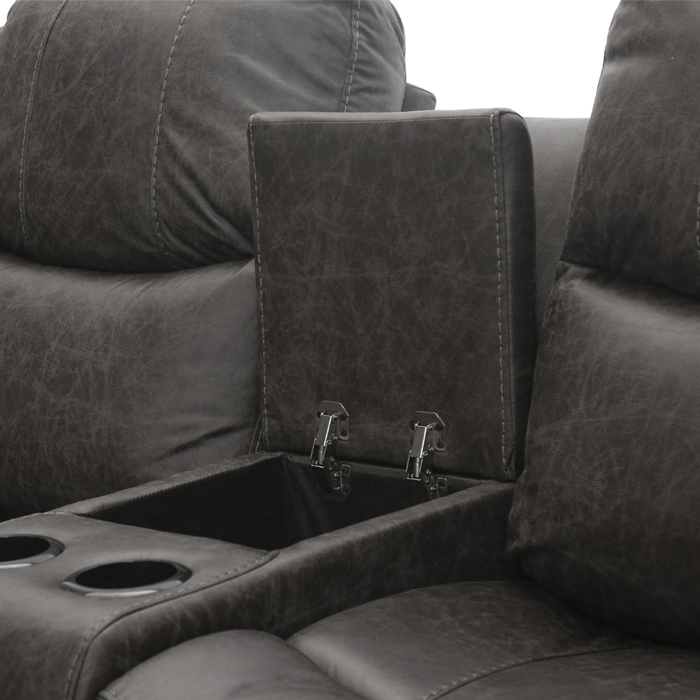 SOFA RECLINABLE MECEDORA 2 CUERPOS + CONSOLA SMOKE - 3