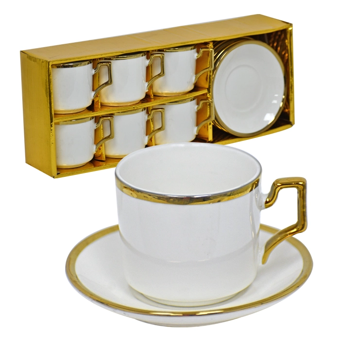 SET TAZAS CAFE  GOLD LINE - 1
