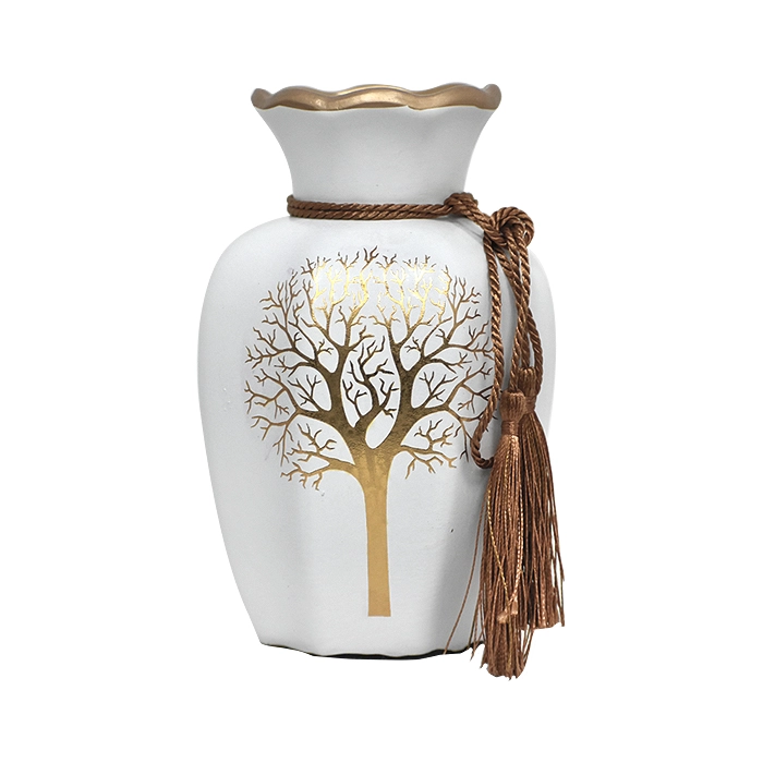 SET FLOREROS Y PLATO DECORATIVO BLANCO - 2