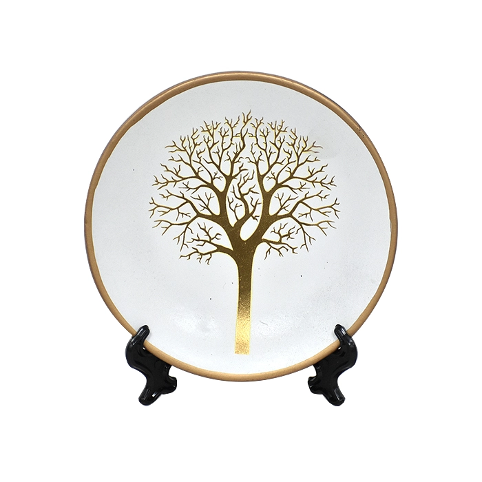 SET FLOREROS Y PLATO DECORATIVO BLANCO - 3