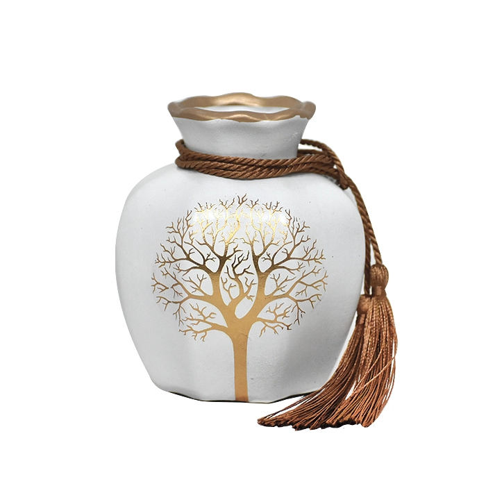 SET FLOREROS Y PLATO DECORATIVO BLANCO - 4