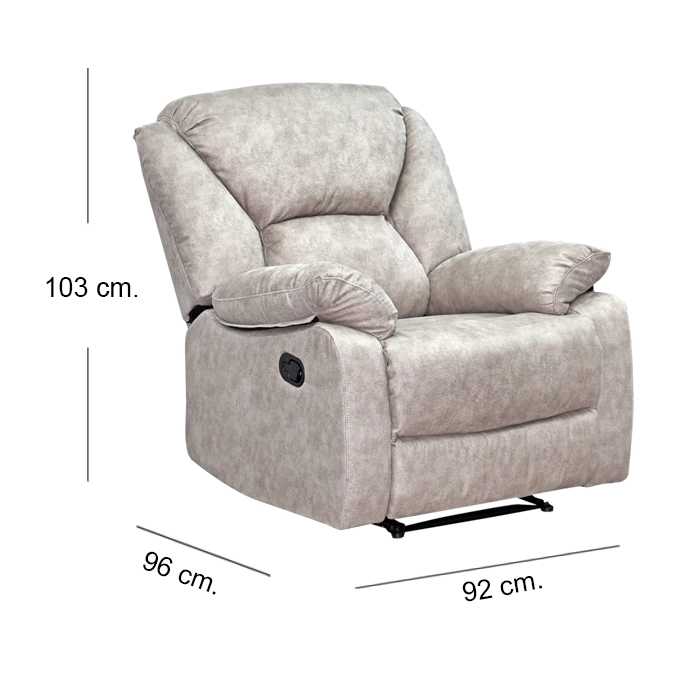 BERGERE RECLINABLE FRANKFURT LIGHT GRAY - 5