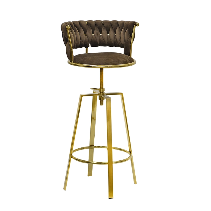 TABURETE TAPIZADO PREMIUM GOLD C/ RESPALDO - 1