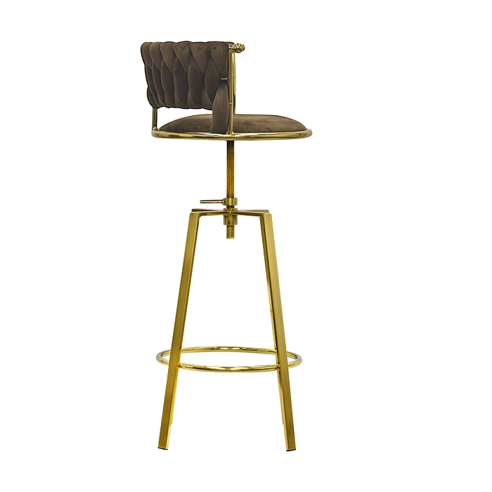 TABURETE TAPIZADO PREMIUM GOLD C/ RESPALDO - 2