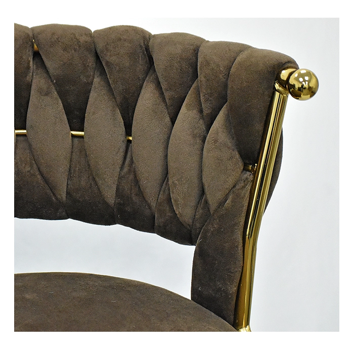 TABURETE TAPIZADO PREMIUM GOLD C/ RESPALDO - 3