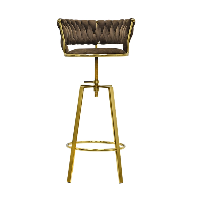 TABURETE TAPIZADO PREMIUM GOLD C/ RESPALDO - 6