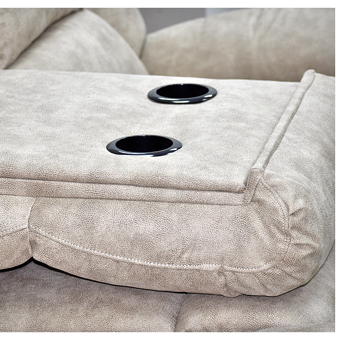 SOFA RECLINABLE C/CONSOLA 3 CUERPOS FRANKFURT LIGHT GRAY - 4