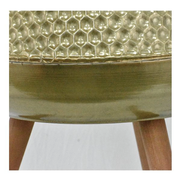 SET 2 MACETEROS GOLD BASE MADERA - 3
