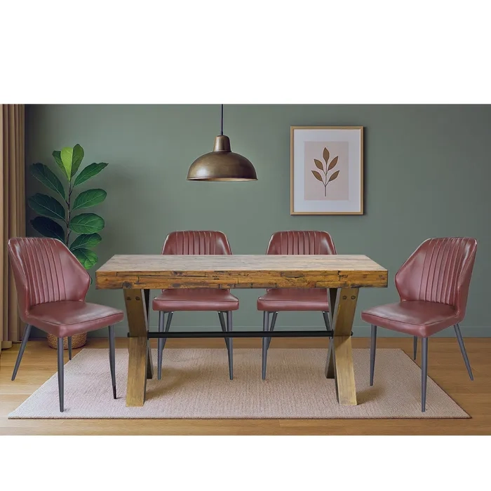 JUEGO COMEDOR TIMBER SMALL 6 SILLAS NEW VITA BROWN - 1