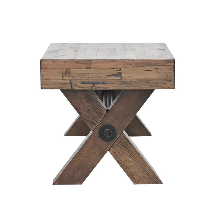 BANCA TIMBER 130 CM ESTILO RUSTICO MODERNO - 3