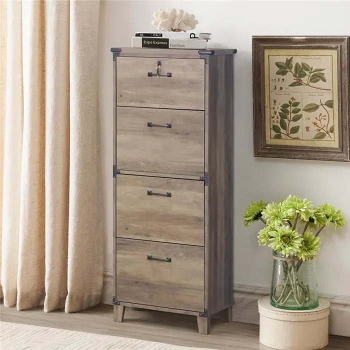 CAJONERA KARDEX 4 CAJONES RUSTIK OAK LINE - 1