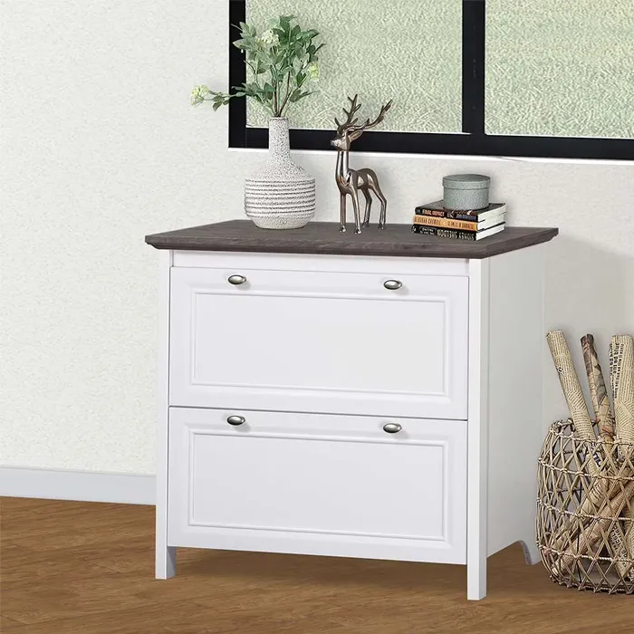 CAJONERA 2 CAJONES 80 CM GRAY OAK WHITE LINE - 1