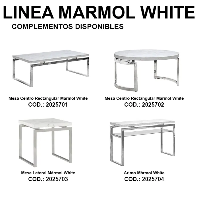 MESA LATERAL MARMOL WHITE - 2