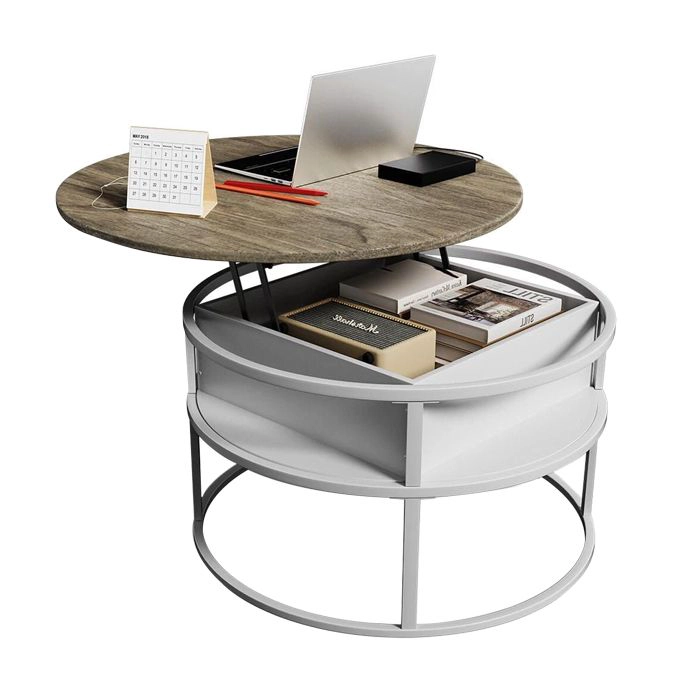 MESA CENTRO ELEVABLE WASH GREY CIRCLE - 3