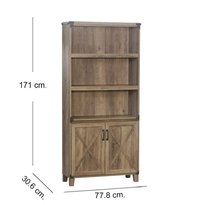 ESTANTE VITRINA RUSTIC 1.7 MT. OAK - 2