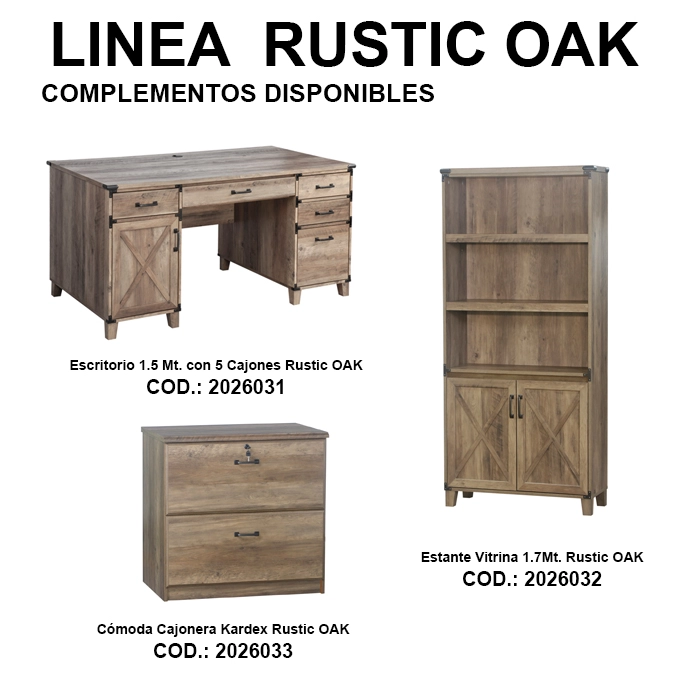 ESTANTE VITRINA RUSTIC 1.7 MT. OAK - 4