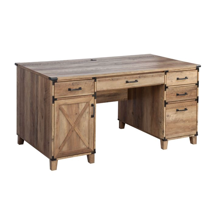 ESCRITORIO 1.5 MT. CON 5 CAJONES RUSTIC OAK - 2
