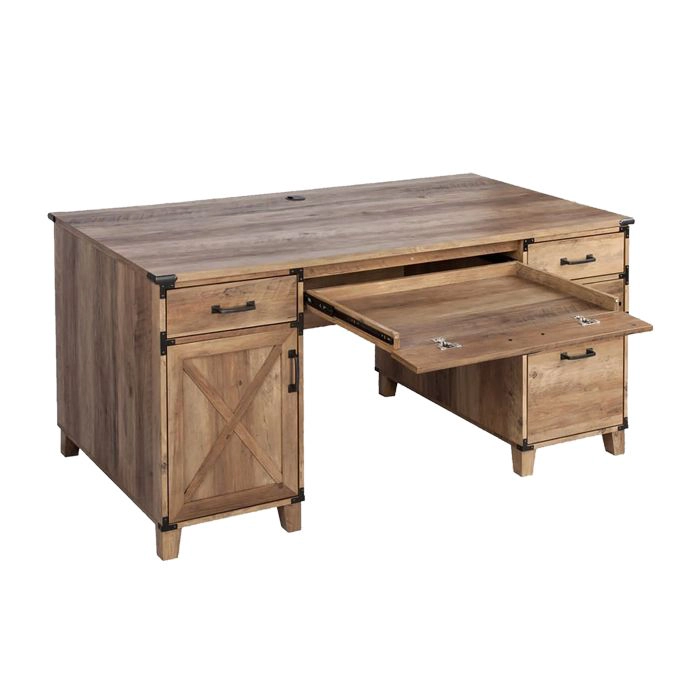 ESCRITORIO 1.5 MT. CON 5 CAJONES RUSTIC OAK - 3