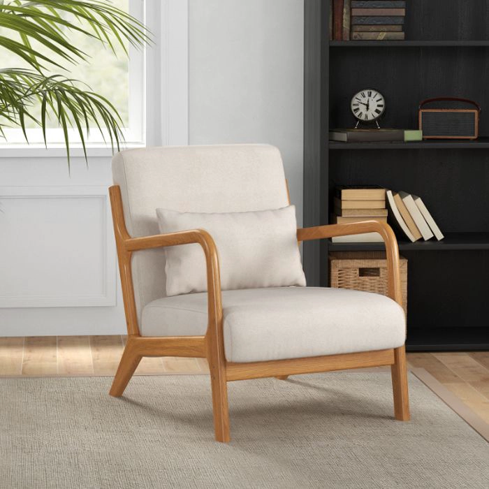 POLTRONAS SITIAL DE ESTILO BEIGE 2 UNIDADES - 1