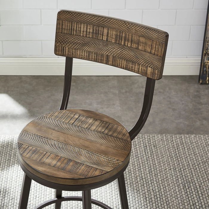 TABURETE WALNUT C/ RESPALDO 2 UNIDADES - 2