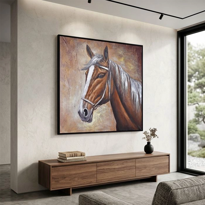 CUADRO CABALLO 100 X 100 CM - 1