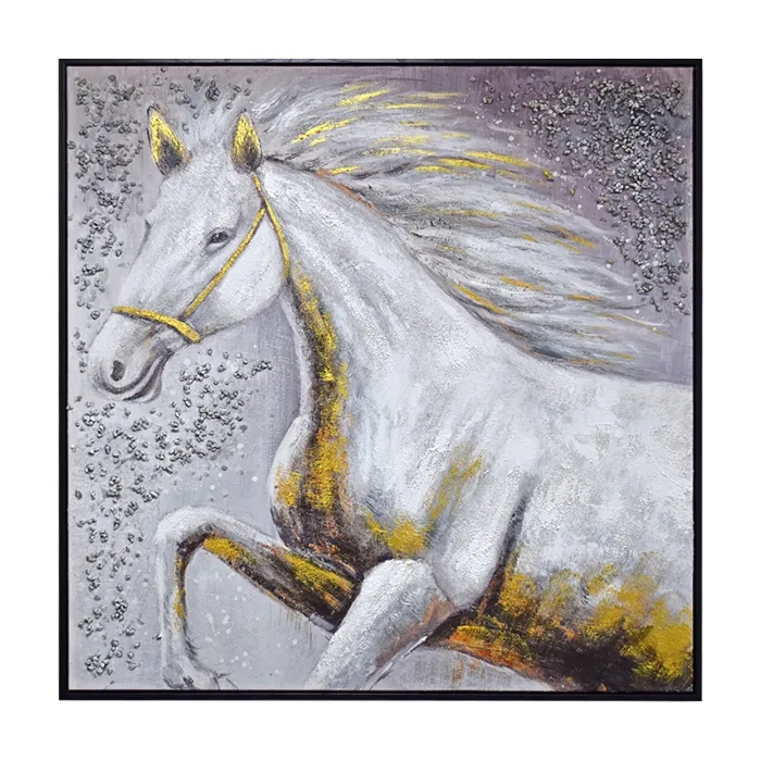 CUADRO GALOPE DORADO 100 X 100 CM - 2