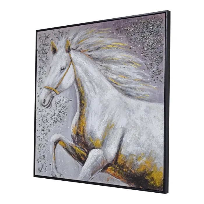 CUADRO GALOPE DORADO 100 X 100 CM - 3
