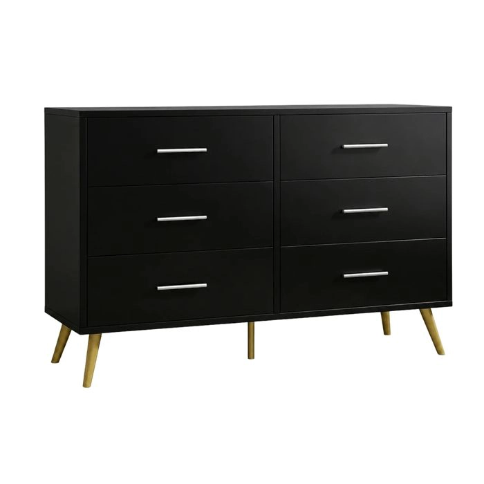 COMODA BUFFET CAJONERA 6 CAJONES BLACK - 2