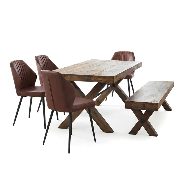 JUEGO DE COMEDOR TIMBER SMALL 4 SILLAS NEW VITA BROWN BANCA TIMBER ( 6 SILLAS ) - 2