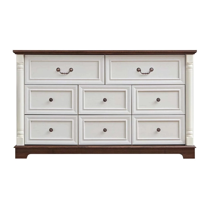COMODA CAJONERA BEIGE WALNUT 8 CAJONES 1,4MT. - 1