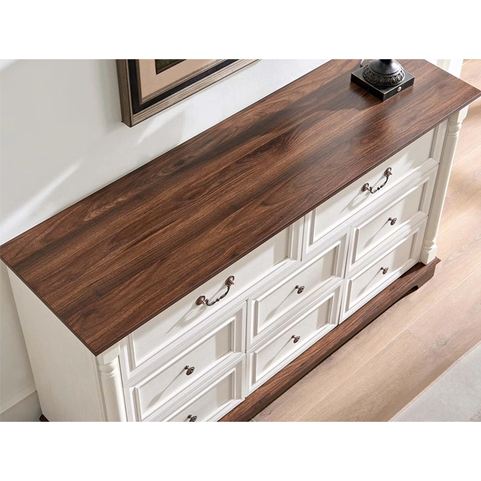 COMODA CAJONERA BEIGE WALNUT 8 CAJONES 1,4MT. - 3