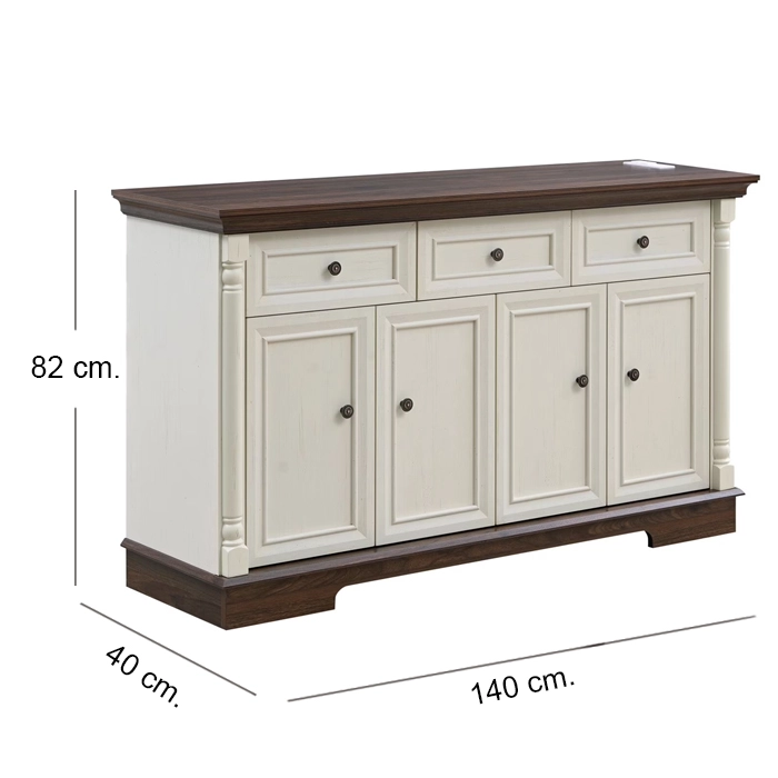 BUFFET GABINETE OLD BLACK COLOR 1,4 M - 1
