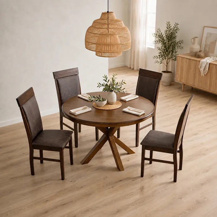 COMEDOR MORELOS 4 SILLAS FLORENCIA OLD LEATHER - 3