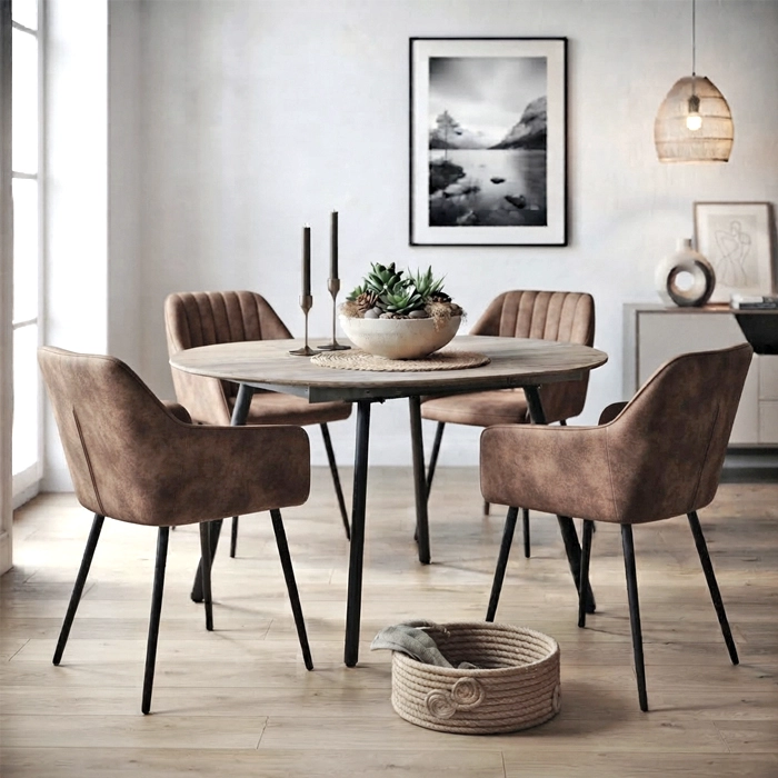 JUEGO DE COMEDOR CCT CIRCULAR EXTENSIBLE 4 POLTRONAS CCT CAFE  (4 SILLAS) - 1