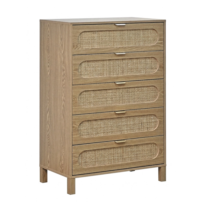 COMODA CAJONERA APARADOR BUFFET RATAN 5 CAJONES - 3