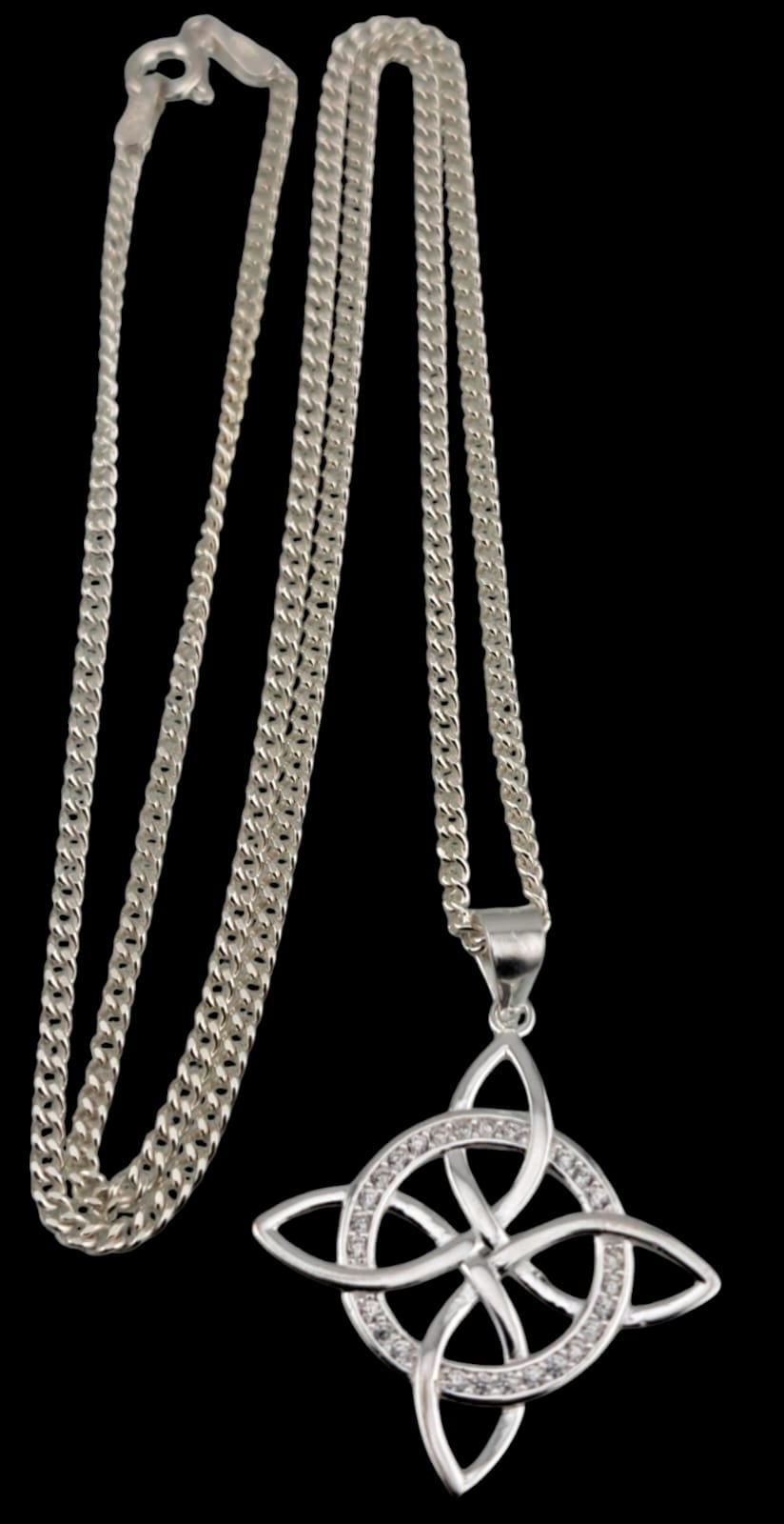 COLGANTE NUDO DE BRUJA CON CIRCONES EN PLATA ITALIANA 925 - 2