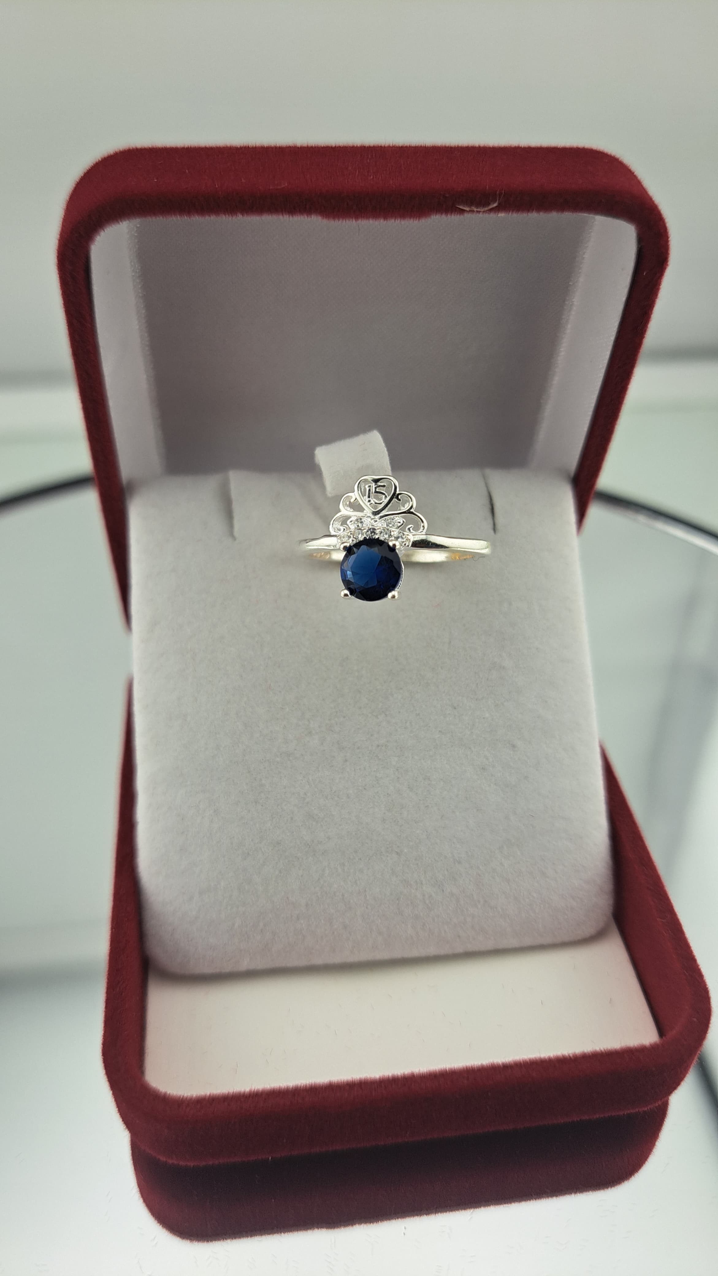 ANILLO CON CRISTALES EN PLATA ITALIANA 925 - 1