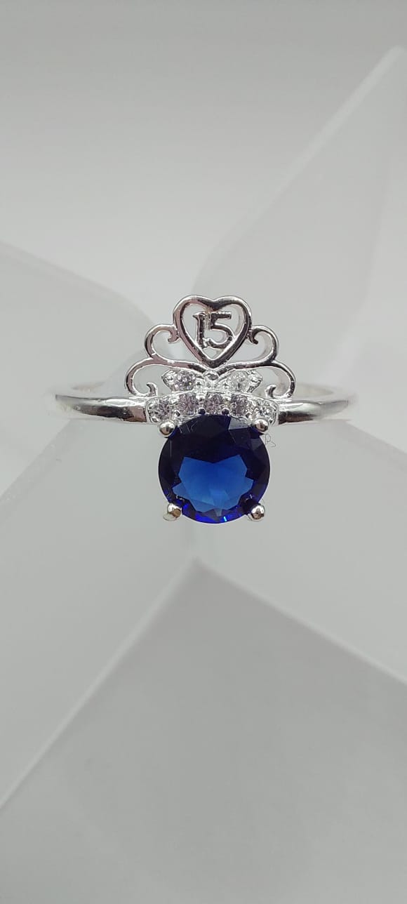 ANILLO CON CRISTALES EN PLATA ITALIANA 925 - 2