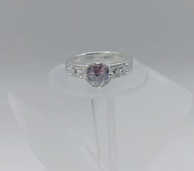 ANILLO CON CRISTALES EN PLATA ITALIANA 925 - 2