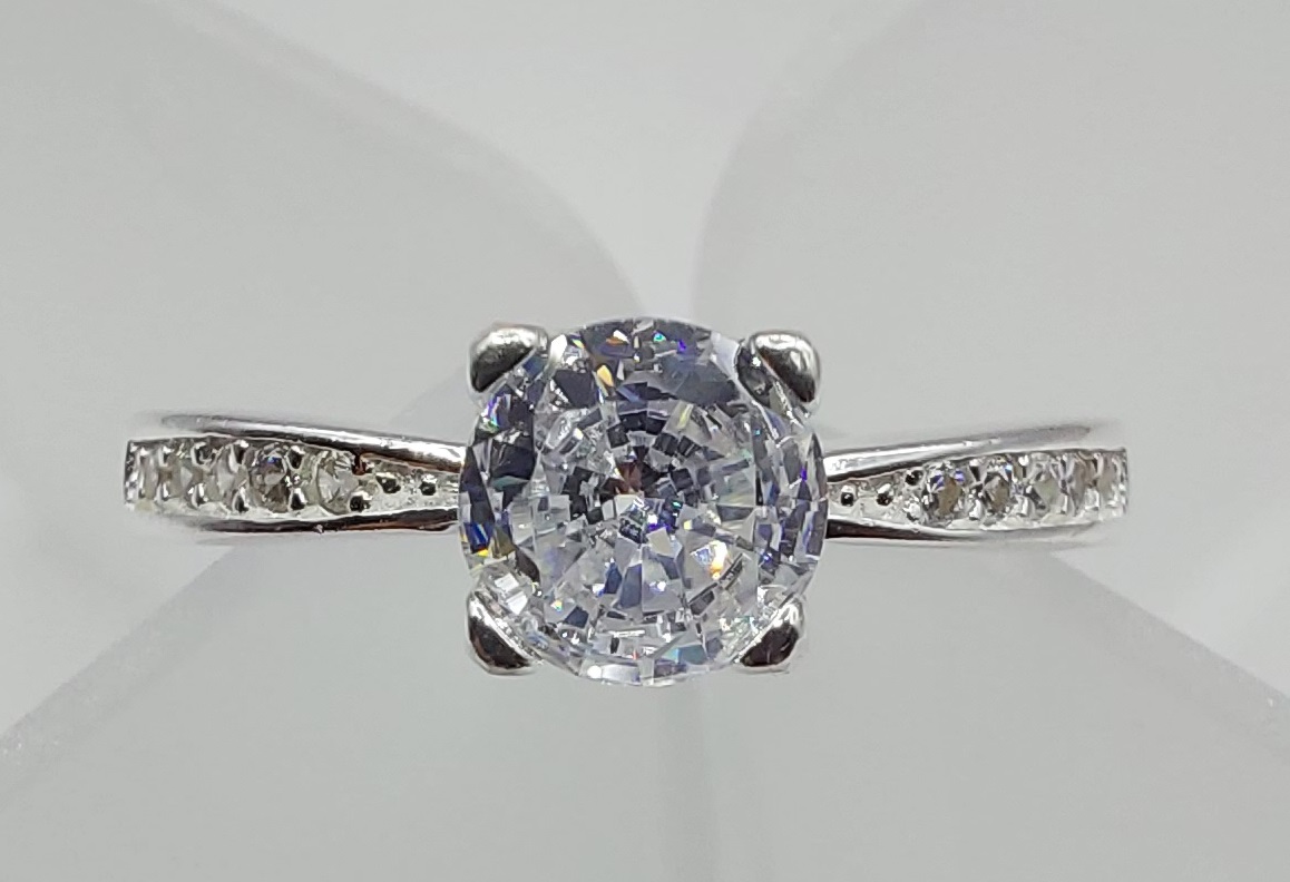 ANILLO DE COMPROMISO PLATA ITALIANA 925 SOLITARIO - 1