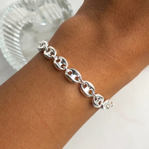 PULSERA ANCLA EN PLATA ITALIANA 925 - 1