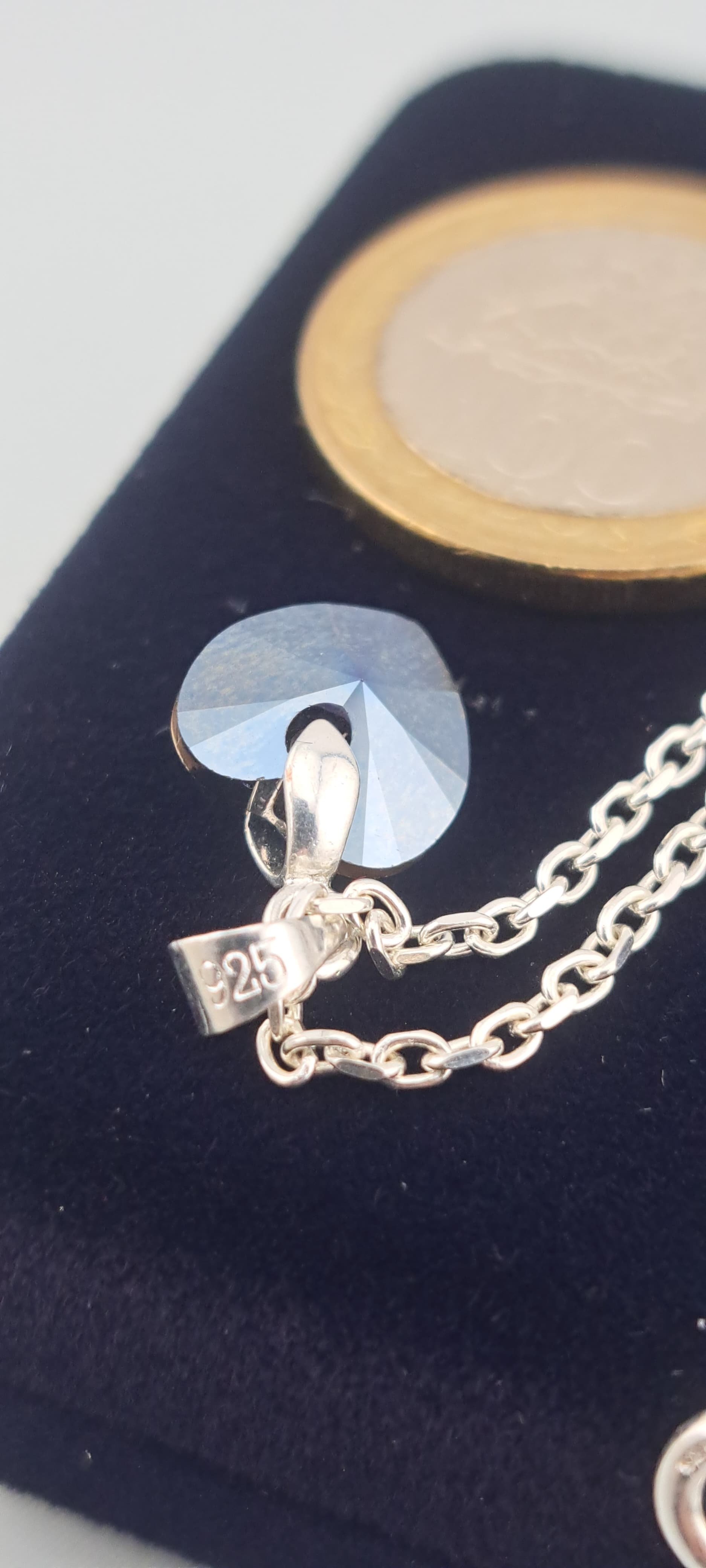 COLGANTE CRISTAL CON CADENA EN PLATA ITALIANA 925 - 3