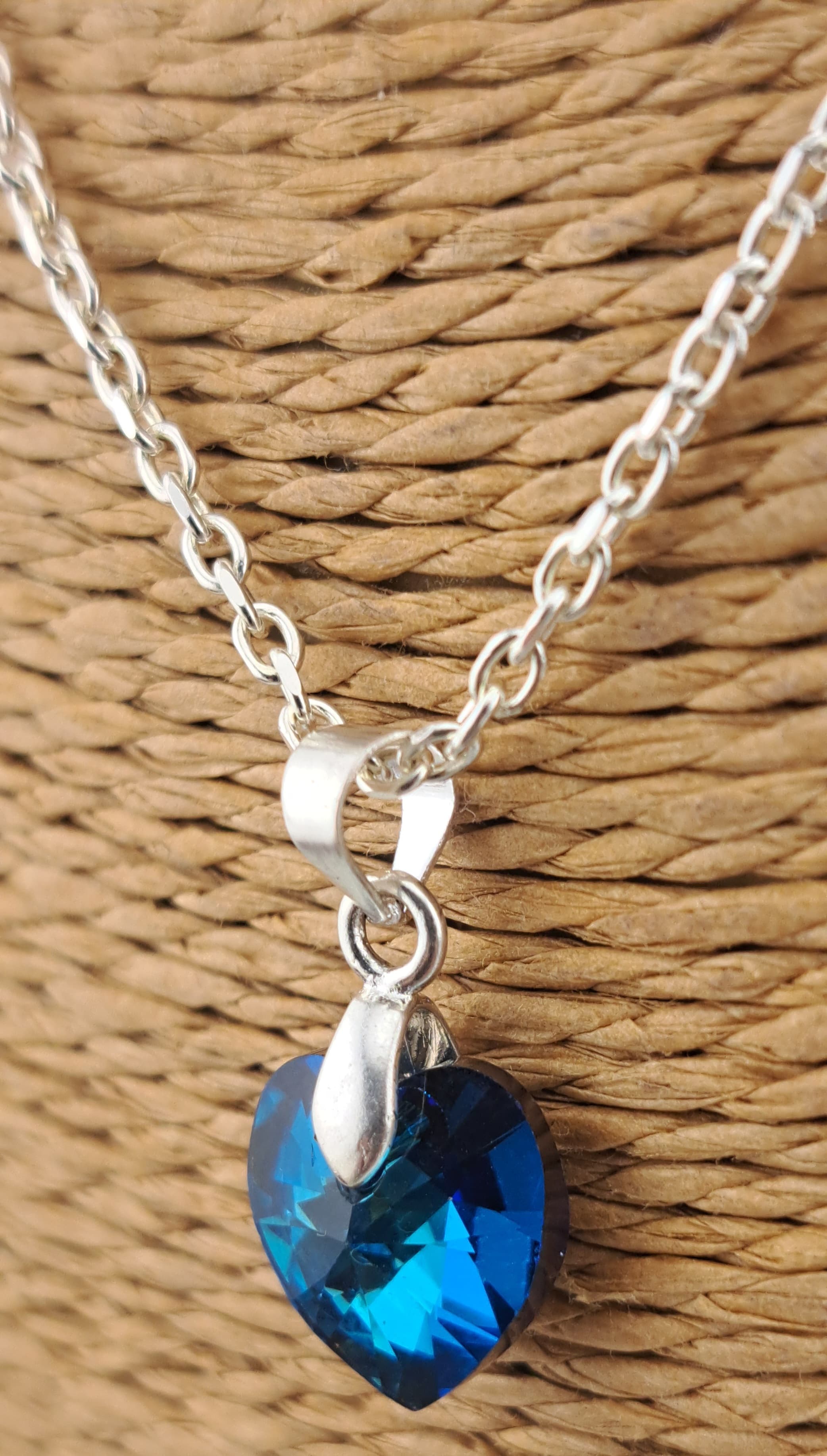 COLGANTE CRISTAL CON CADENA EN PLATA ITALIANA 925 - 5
