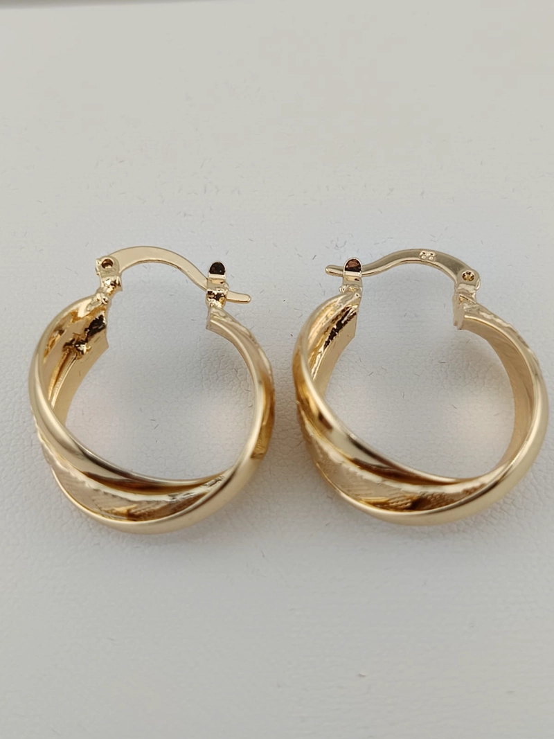 AROS ARGOLLAS ARETES BAÑO DE ORO 18K JOYAS MUJER - 2